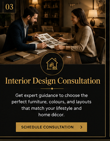 Interior designer consulting with a client about premium furniture, colours, and home décor ideas.